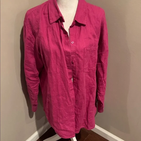 Athleta Retreat Linen Linen Button Down top. XL - Picture 14 of 14